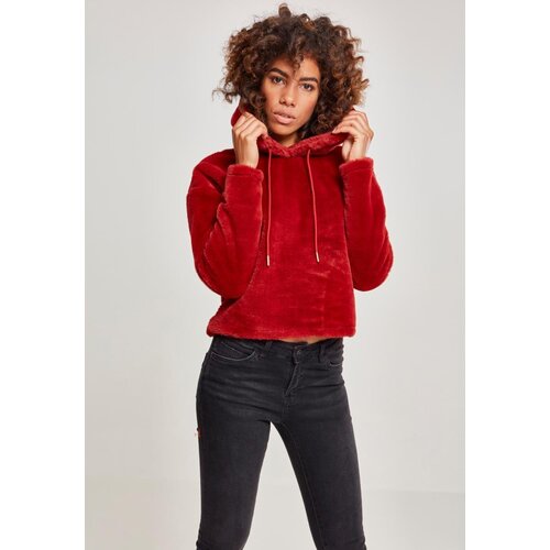 UC Ladies Women&amp;#039;s Oversize Short Teddy Hoody Burgundy Slike