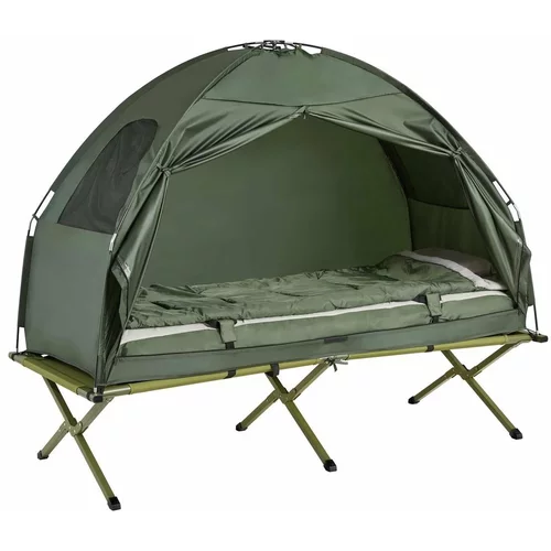 SoBuy 1-osebni zložljivi šotor za kampiranje s spalno vrečo v zeleni barvi, (21123380)