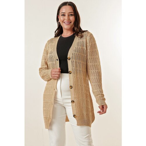 By Saygı V-Neck with Buttons in the Front,Comfortable fit Mercerized Cardigan Slike