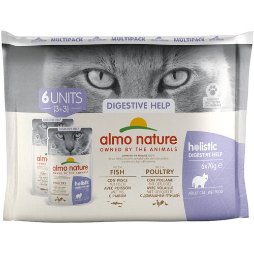 Holistic Almo Nature Digestive Help - Miks: s perutnino &amp;amp; ribo 6 x 70 g Slike