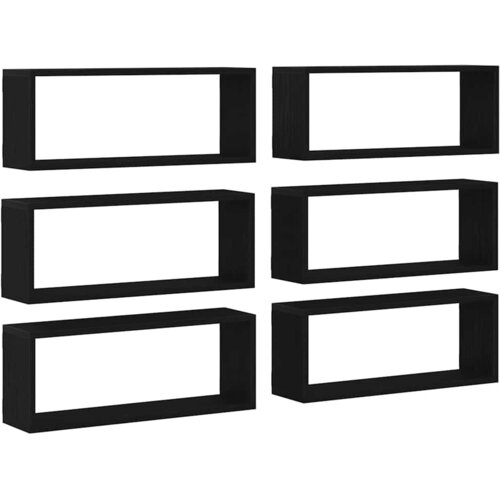 Police na zidu s policom Zidne 6 pcs Crni hrast 60 x 15 x 23 cm Slike