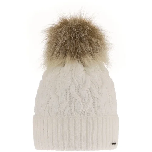 AGBO Woman's winter hat white Deva with pompom