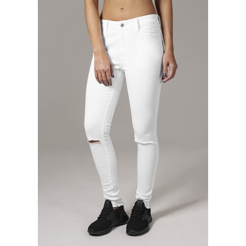 Urban Classics Ladies Cut Knee Pants white Cene