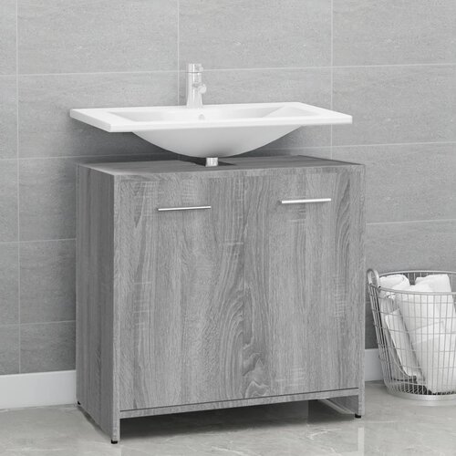 vidaXL Kopalniška omarica siva sonoma 60x33x60 cm inženirski les Cene