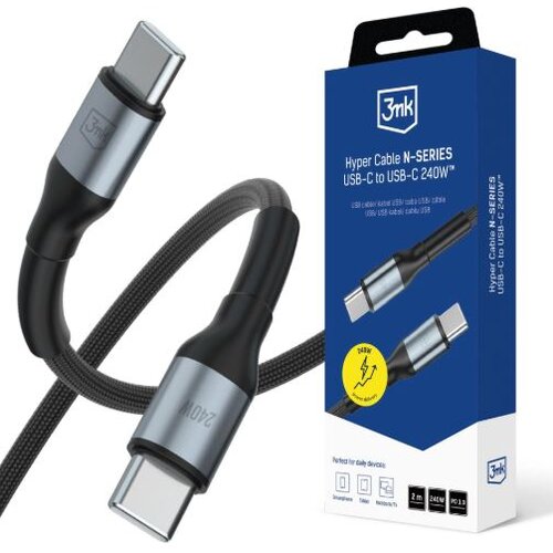 3mk Hyper kabel N-SERIES USB-C v USB-C 2m črn Cene