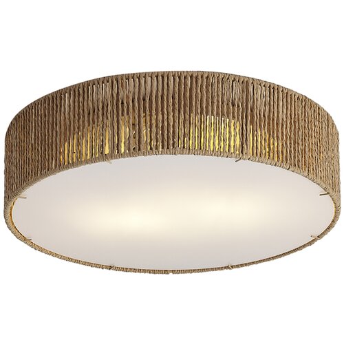 QAZQA Japandi stropna svetilka naravna s senčilom 38 cm 2-luči - Luz Cene