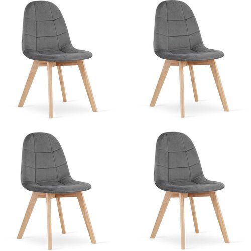 Brandless BORA Stol - Temno siv žamet x 4, (22030733) Slike