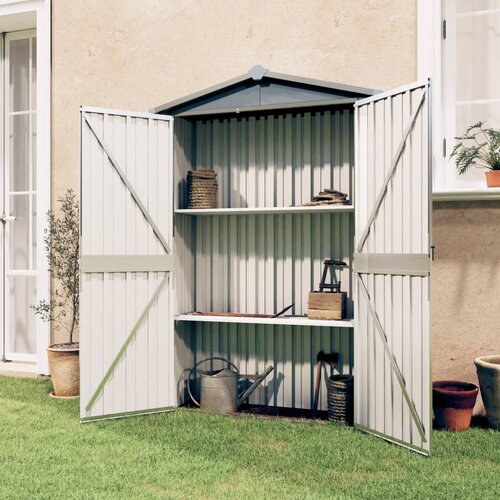VidaXL Vrtna lopa siva 107,5x46x183 cm pocinkano jeklo Slike