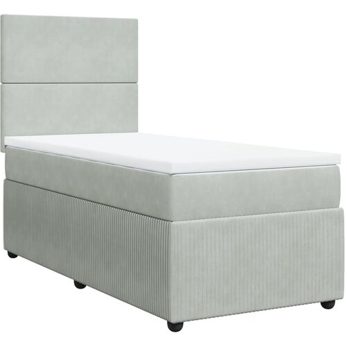 Maison Chic Box spring postelja - Vzmetna postelja z vzmetnico svetlo siva 90x200 cm žamet SL16931, (21894884) Cene