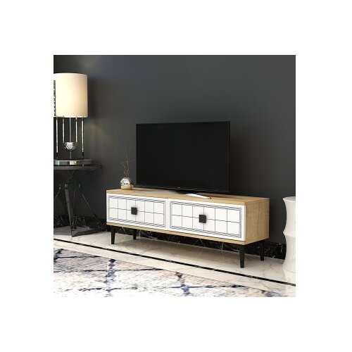 Hanah home tv polica yuka 120 sapphire oak white Slike