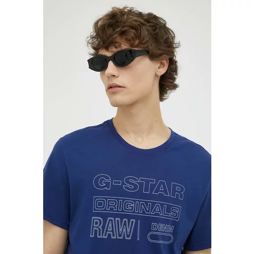 G-star Raw Pamučna majica boja: tamno plava, s tiskom