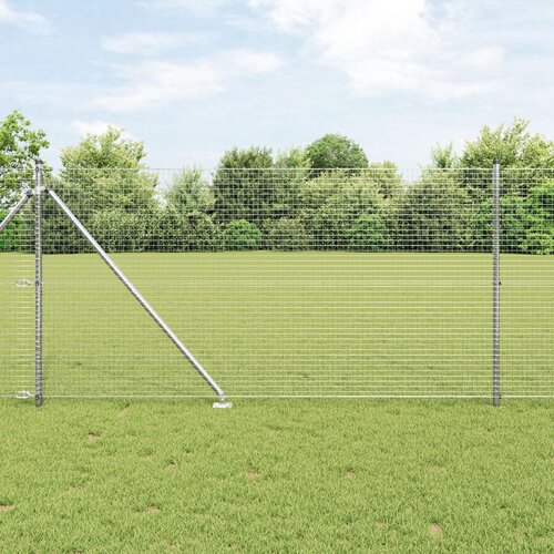 VidaXL varjena žičnata ograja s 13 sidrnimi posti 0.8x10 m pocinkano jeklo Slike