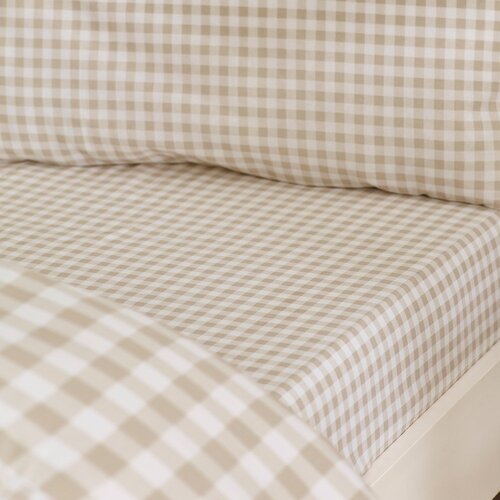 Catherine Lansfield Bež 3-delna posteljnina za zakonsko posteljo 200x200 cm Bamford Gingham Check &amp;ndash; Slike