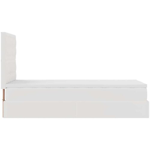 VidaXL Otomanski okvir kreveta s madracem bijela 90x190cm umjetna koža Slike