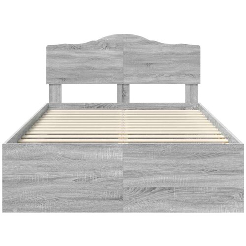  Okvir za krevet s uzglavljem Siva Sonoma 120 x 190 cm Slike