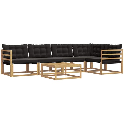  Set vanjskih sofa 6 kom. Bijela i crna Slike