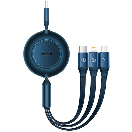 Baseus USB-C 3-v-1 kabel Bright Mirror 4 za mikro USB / USB-C / Lightning 100W / 3.5A 1.1m (moder), (20627378)