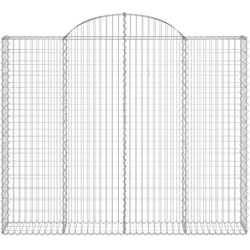  Lučne gabionske ko&amp;scaron;are 2 kom 200x30x160/180cm pocinčano željezo Slike
