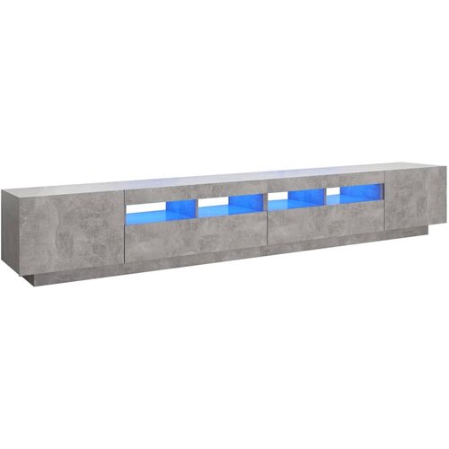 Maison Chic TV omarica - TV stojalo - Televizijska omarica z LED lučkami betonsko siva 260x35x40 cm, (21701235) Slike