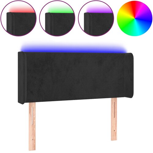  LED uzglavlje crno 103x16x78/88 cm bar&amp;scaron;unasto Slike