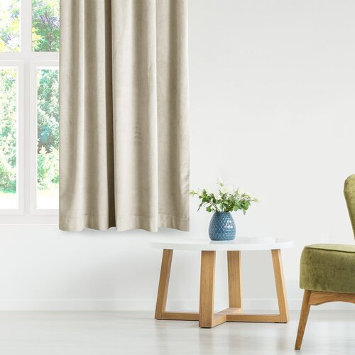 Restilo Bež žametna zavesa za delno zatemnitev 140x270 cm Eyelets &amp;ndash; Slike