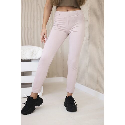 Kesi Cotton trousers with back pockets dark powder pink Slike