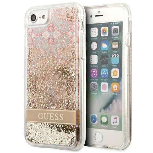 Guess GUHCI8LFLSD silikonski ovitek za iPhone 7, 8, SE 2020 - prozoren z zlatimi bleščicami Cene