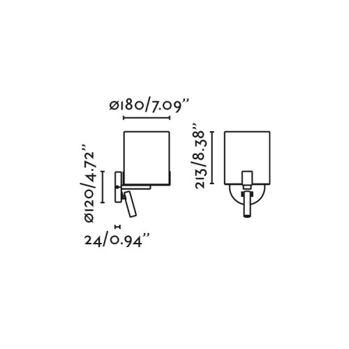 Faro 20053 - led zidna lampa nila 1xE27/15W/230V + LED/3W krem/crna Slike