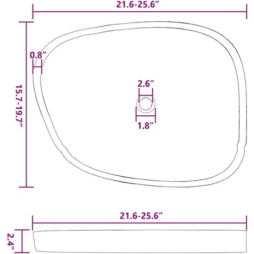 VidaXL Sudoper Siva (55-65) x (40-50) x 6 cm Rijeka kamen Slike