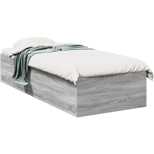 VidaXL Posteljni okvir siva sonoma 90x200 cm inženirski les Slike