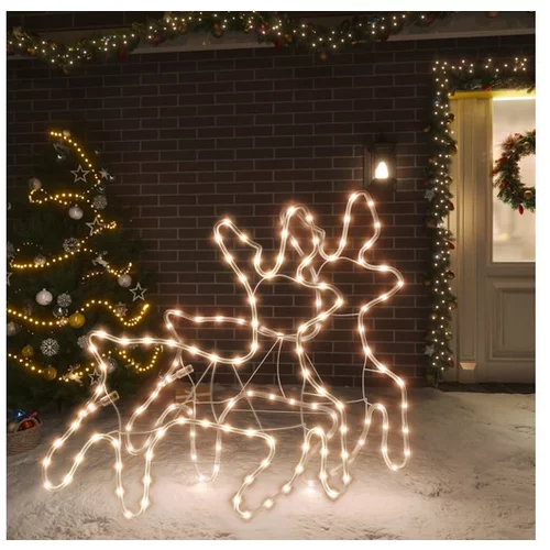 Božični severni jelen LED 2 kosa toplo bel 57x55x4,5 cm