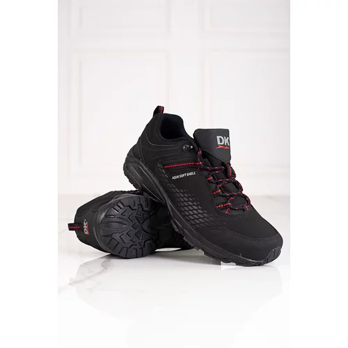 DK Men's trekking shoes on a thick sole black and red