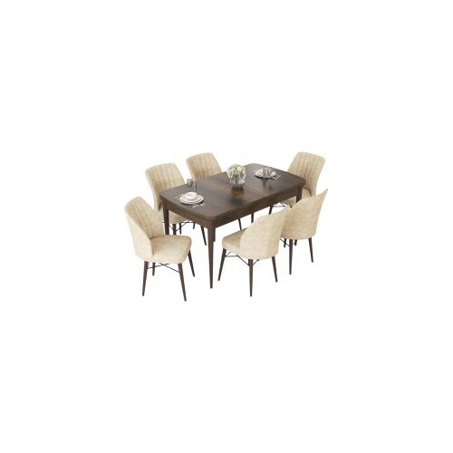 Hanah home set trpezarijski sto i 6 stolica nef baroque cream Cene