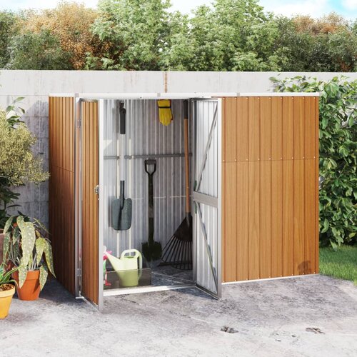 vidaXL vrtno spremište za alat smeđe 225 x 89 x 161 cm pocinčani čelik Cijene