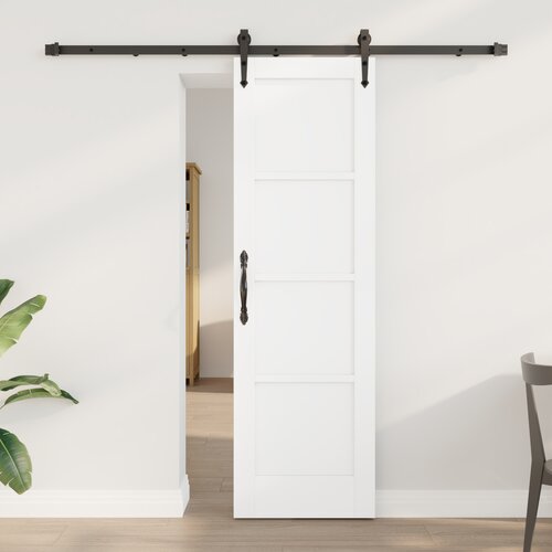 vidaXL Drsna vrata z opremo Bela 61x198.5 cm Masivno borovo leseno, Notranja vrata 'ORKDAL'Bela 61x198.5x4 cm Masivno borovo leseno Cene