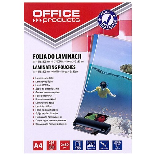 PBS CONNECT OFFICE PRODUCTS Laminating film, A4, 2x80 microns, glossy, 100 sheets, transparent Cijene