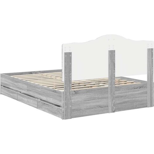  Okvir za krevet Sivi Sonoma 150 x 200 cm Inženjersko Drvo - Sivi Sonoma 150 x 200 cm Slike