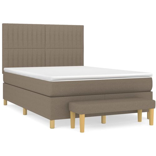 VidaXL Box spring postelja z vzmetnico taupe 140x200 cm blago, (20893699) Slike