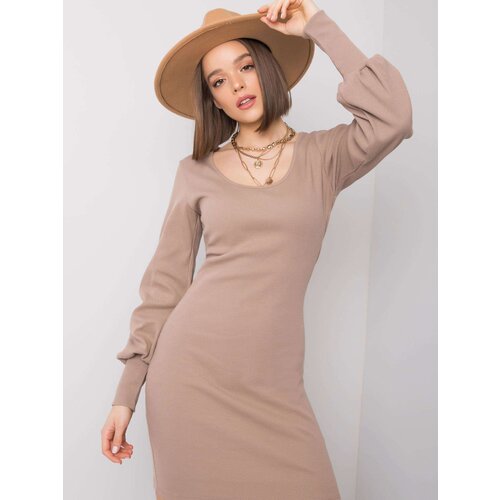 RUE PARIS Dress-RV-SK-6269.44P-dark beige Slike