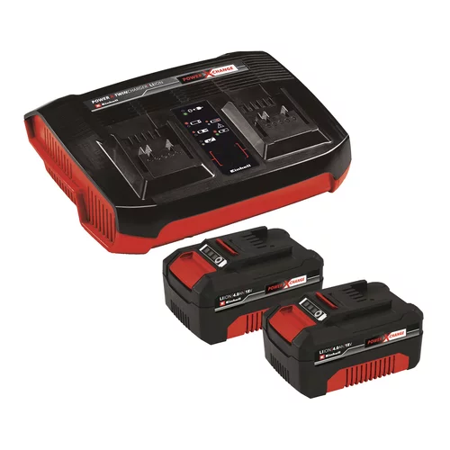 Einhell Accessory 4.0 Ah & Twincharger Kit (2x4.0 Ah baterije + Twincharger) Power X-Change 2x 18V