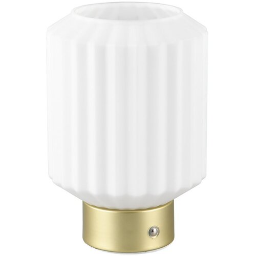 Tri O Bela/zlata LED zatemnitvena namizna svetilka s steklenim senčnikom (vi&amp;scaron;ina 19,5 cm) Lord &amp;ndash; Slike