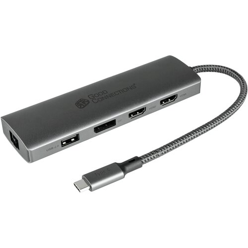  Alcasa HUB-C001A interface hub USB Type-C 5000 Mbit /s Anthracite Slike