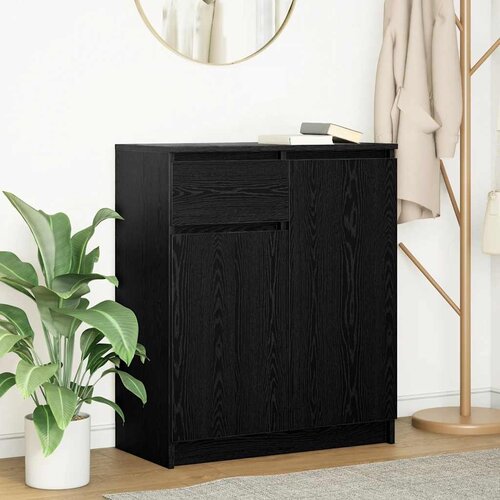  Komoda s ladicama crni hrast 71x35x84 cm konstruirano drvo Cene