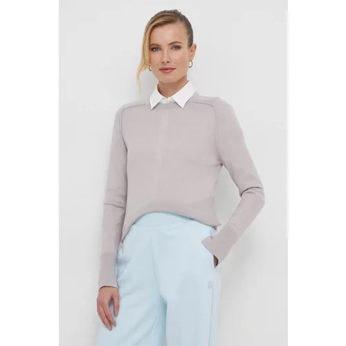 Calvin Klein Volnen pulover ženski, vijolična barva
