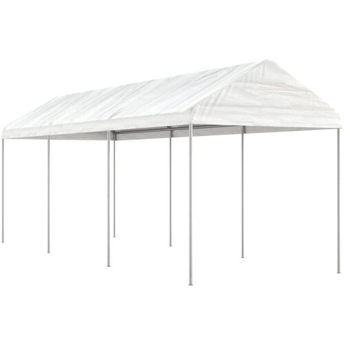 vidaXL Paviljon s streho bel 6,69x2,28x2,69 m polietilen Cene