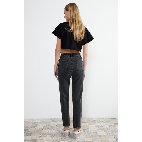 Trendyol Black High Waist Slim Mom Jeans Cene