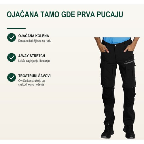 TEKTON PRO Radne pantalone Panther Pants W, Crne Cene
