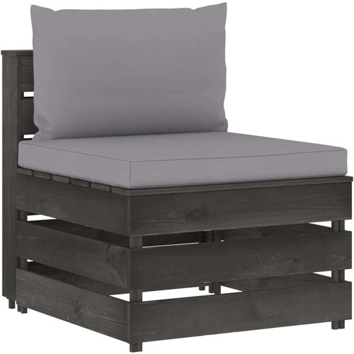 VidaXL Modularna srednja sofa s jastucima od sivo impregniranog drva Slike