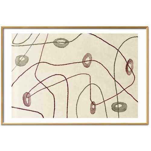  Plakat Lines and Shapes - a bead labyrinth on a pale worn background 60x40 Zlatni okvir s margom Cijene