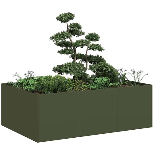 vidaXL Sadilnik olivno zelena 120x80x40 cm Jeklo Cene